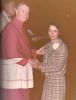 Mimi receiving the St. Louis Medal from Archbishop Philip Hannan